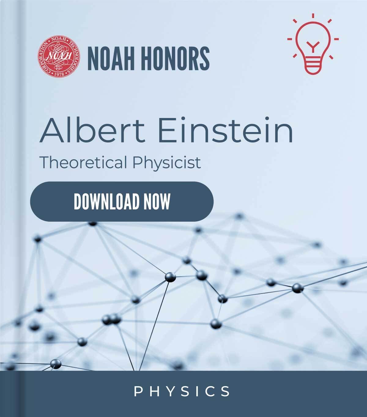 Noah honors Albert Einstein cover graphic to download white paper now