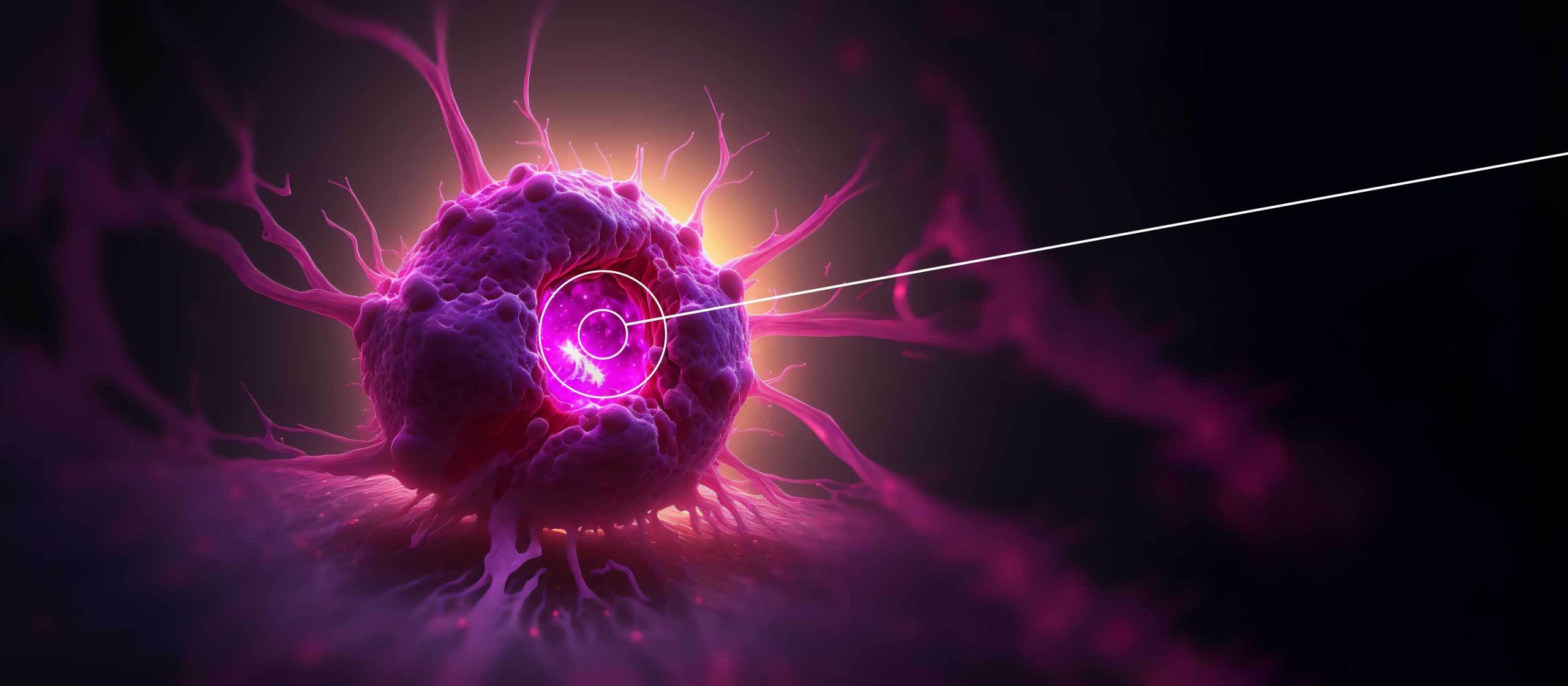 cancer cell being targeted with boron neutron capture therapy being done